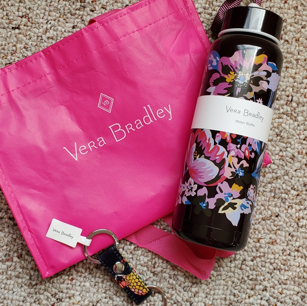 Vera Bradley Water Bottle, Key Chain, and Bag